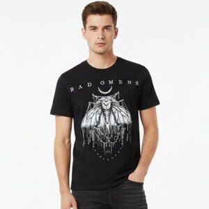 Bad Omens Band Tee | Black Moth Graphic | Unisex Size Small